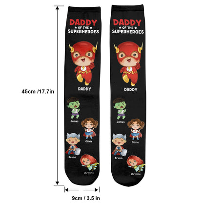 Daddy Of Superheroes - Personalized Father Socks