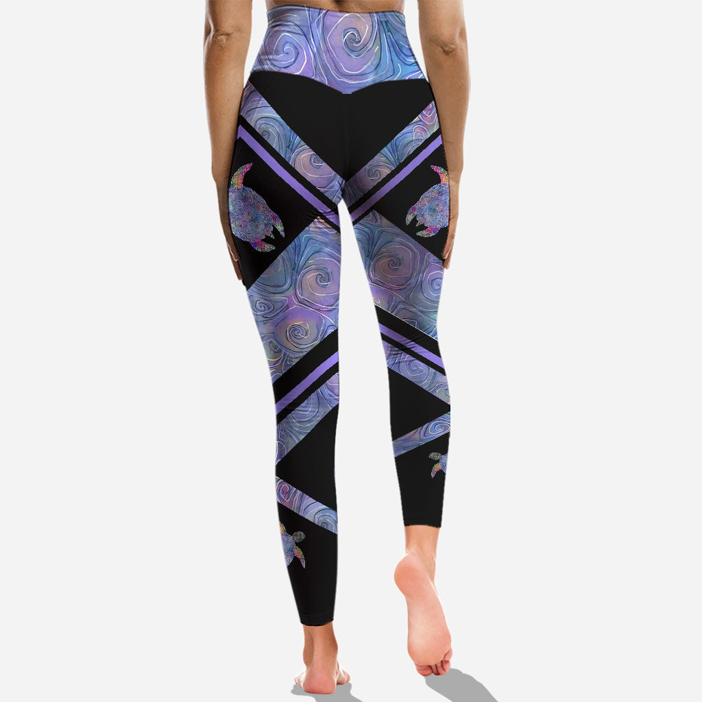 Beautiful Turtle - Personalized Cross Tank Top and Leggings