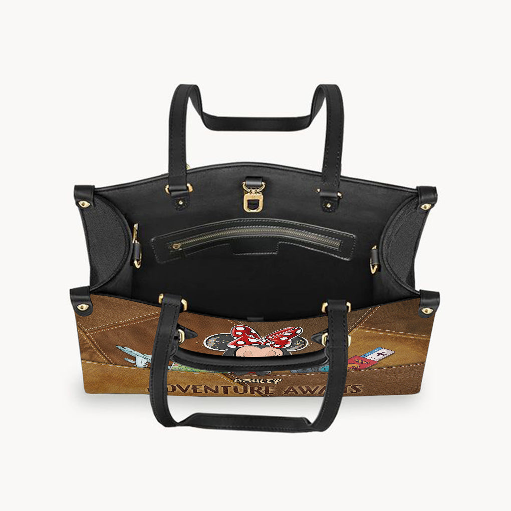 Adventure Awaits - Personalized Travelling Leather Handbag & Luggage Cover