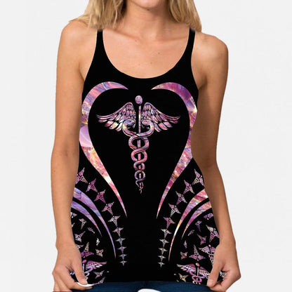 Love Nurse Life Cross Tank Top