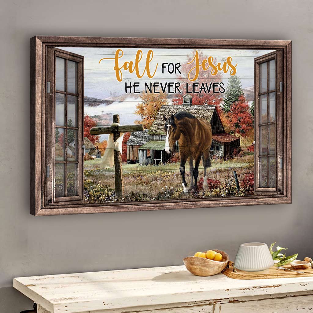 Fall For Jesus - Horse Canvas And Poster