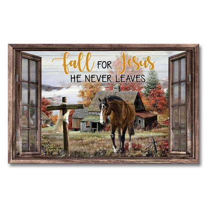 Fall For Jesus - Horse Canvas And Poster