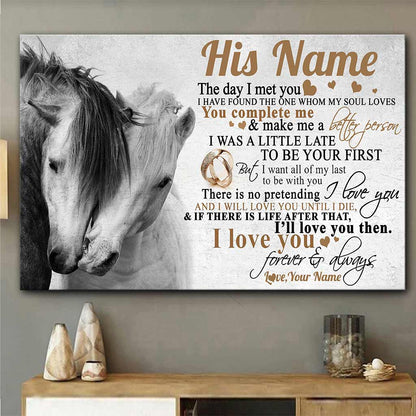 The Day I Met You - Personalized Horse Canvas And Poster