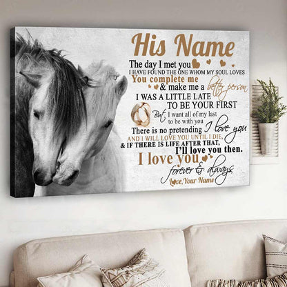 The Day I Met You - Personalized Horse Canvas And Poster