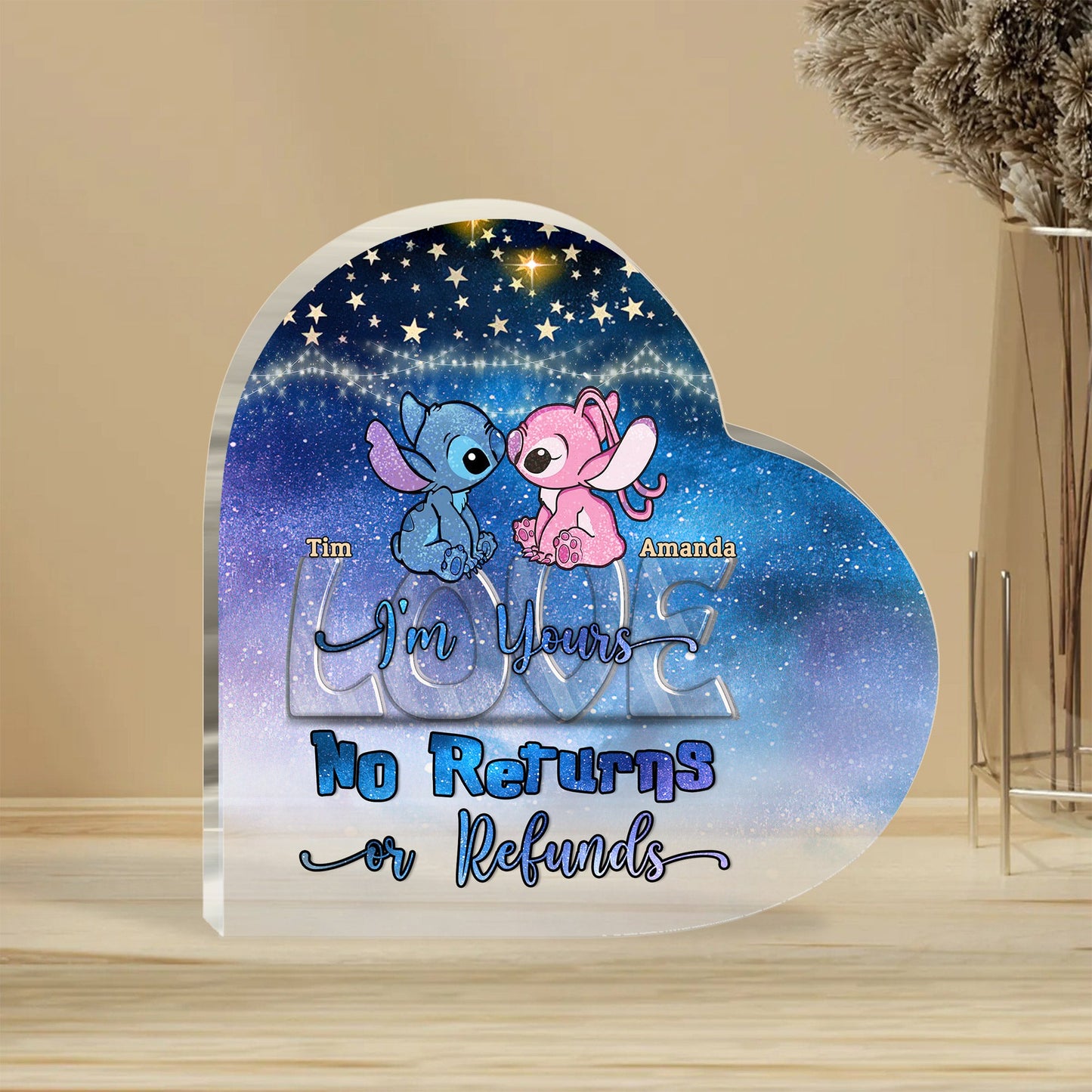 I'm Yours Galaxy Ohana - Personalized Couple Ohana Custom Shaped Acrylic Plaque