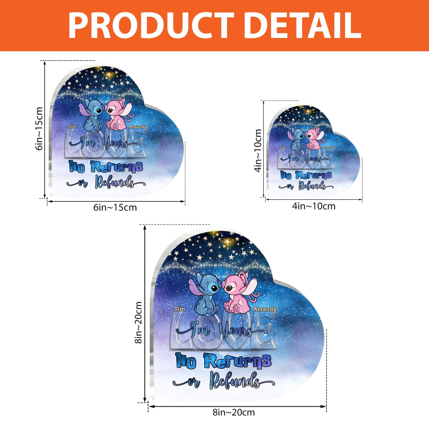 I'm Yours Galaxy Ohana - Personalized Couple Ohana Custom Shaped Acrylic Plaque