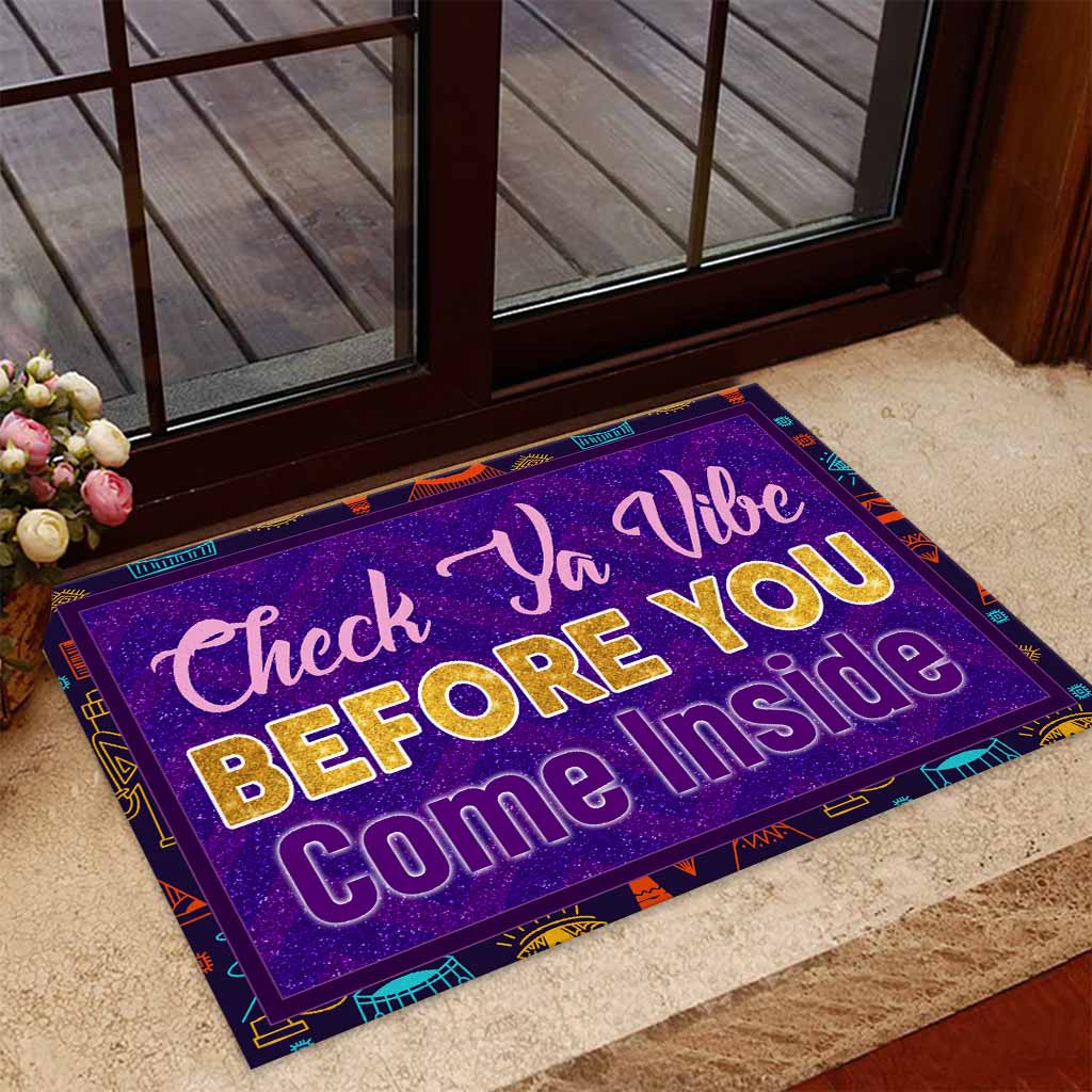 Check Ya Vibe Before You Come Inside - African American Doormat