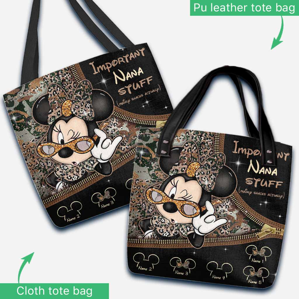 Important Nana Stuff - Personalized Mother's Day Mouse Tote Bag