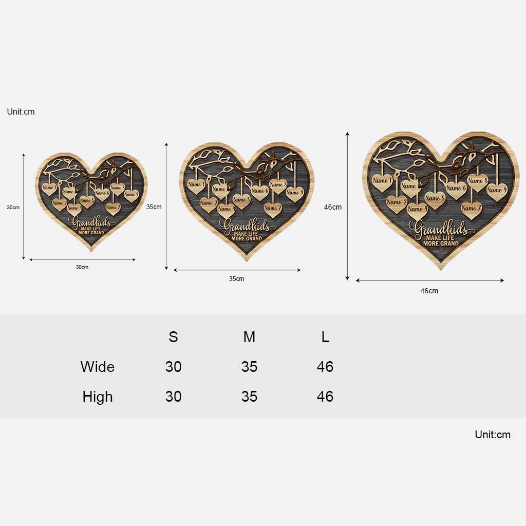 Grandkids Make Life More Grand - Personalized Grandma Wood Sign