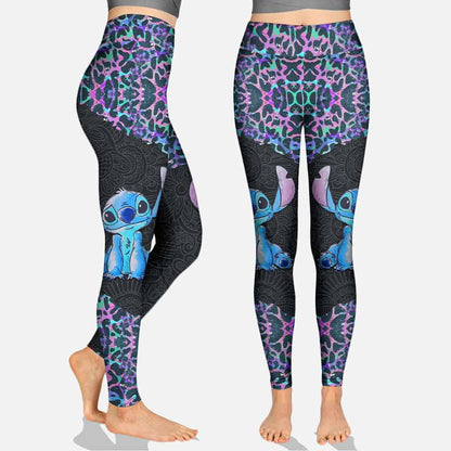 Holographic Leopard Ohana - Personalized Hoodie and Leggings