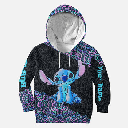 Holographic Leopard Ohana - Personalized Hoodie and Leggings