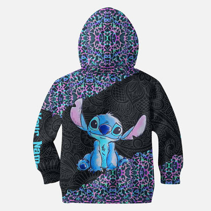 Holographic Leopard Ohana - Personalized Hoodie and Leggings