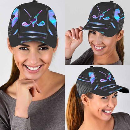 Golf Cap With Printed Vent Holes