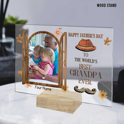 Best Grandpa Ever - Personalized Father's Day Transparent Acrylic Plaque