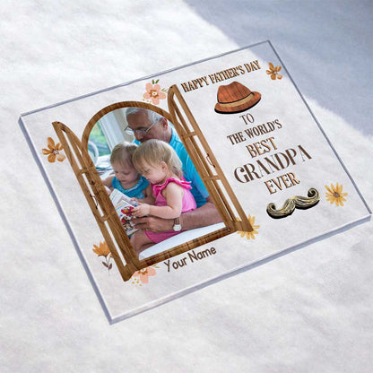 Best Grandpa Ever - Personalized Father's Day Transparent Acrylic Plaque