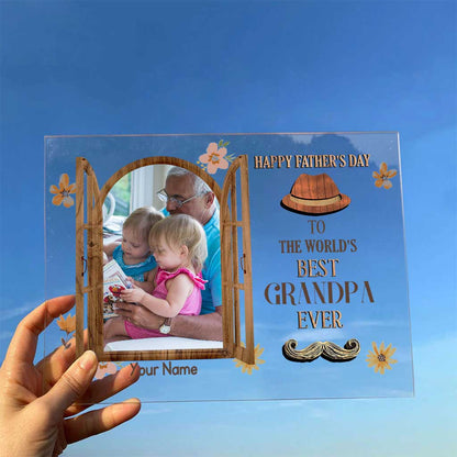 Best Grandpa Ever - Personalized Father's Day Transparent Acrylic Plaque