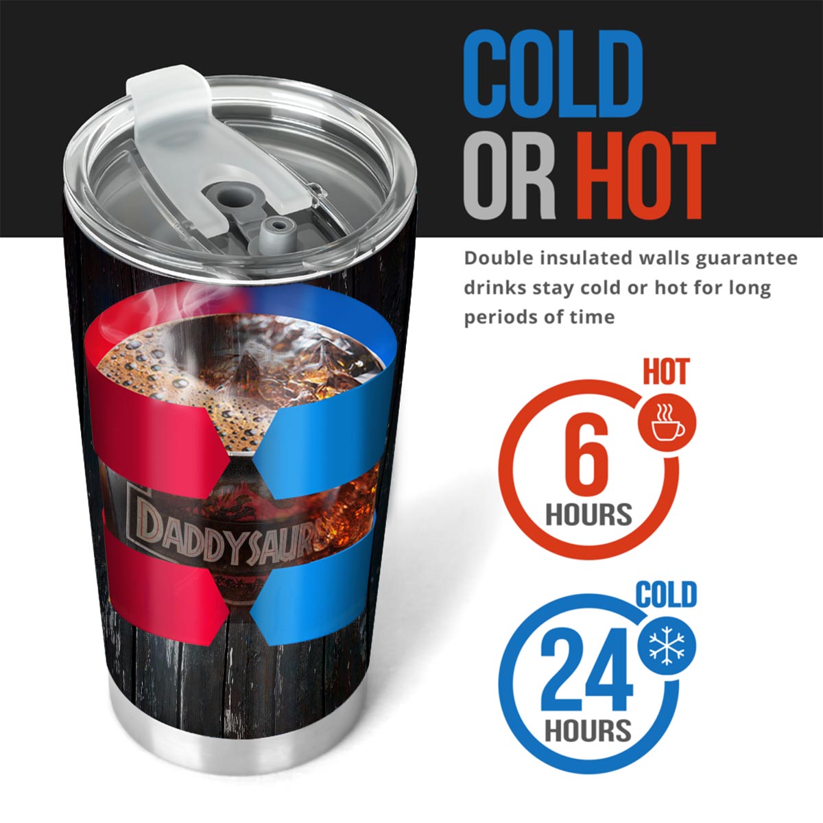 Daddysaurus Like Normal Daddy But More Awesome - Personalized Father Tumbler