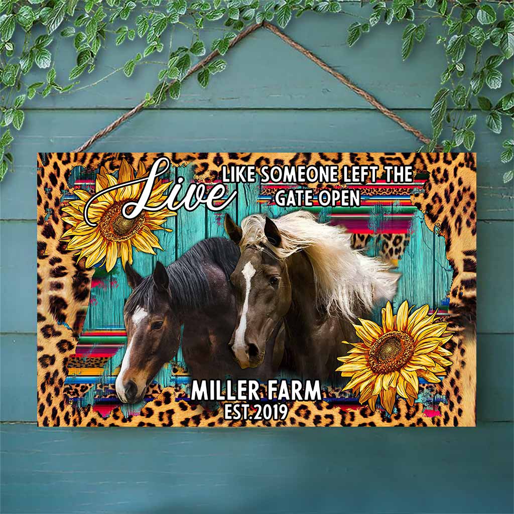 Check Ya Energy - Personalized Horse Horizontal Rectangle Wood Sign