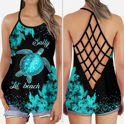 Salty Lil' Beach - Turtle Cross Tank Top and Leggings