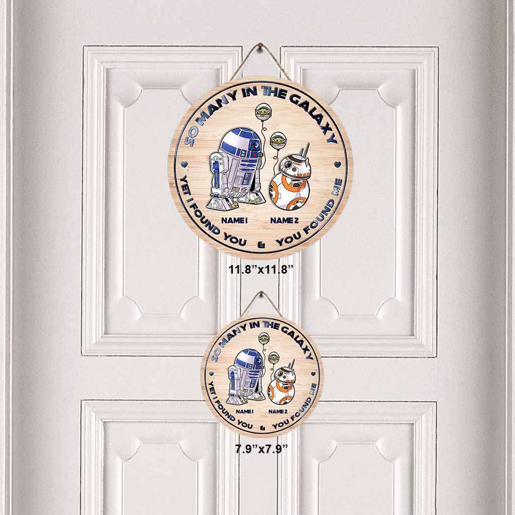 So Many In The Galaxy - Personalized The Force Round Wood Sign