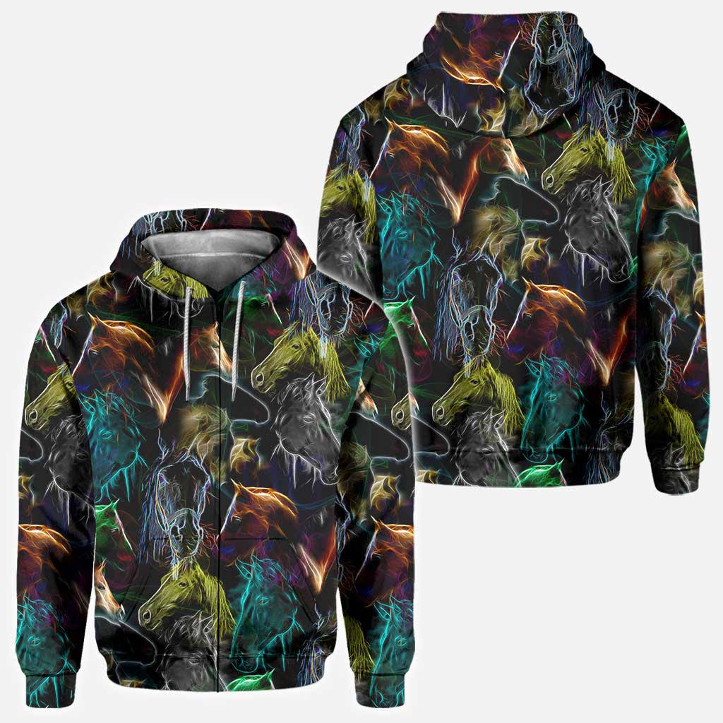 Neon Horse Fan - All Over T-shirt and Hoodie