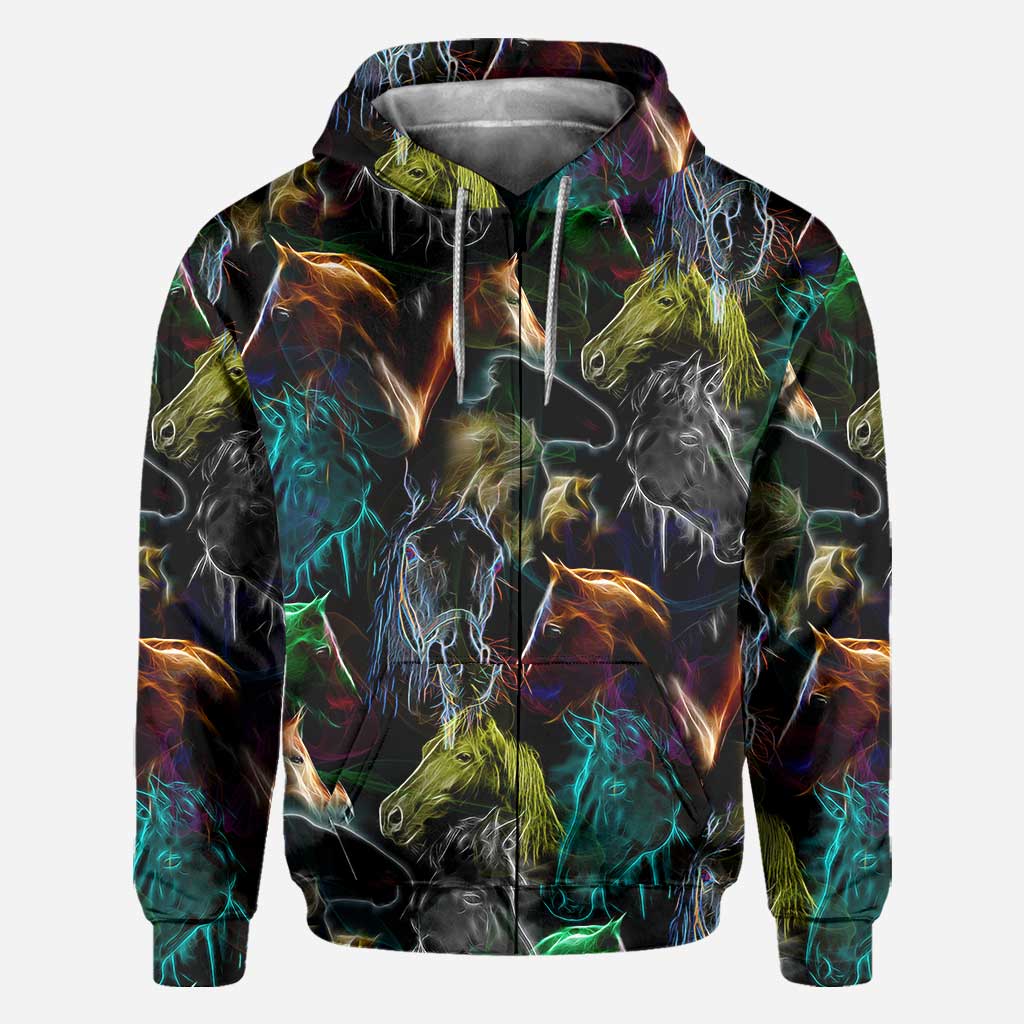 Neon Horse Fan - All Over T-shirt and Hoodie