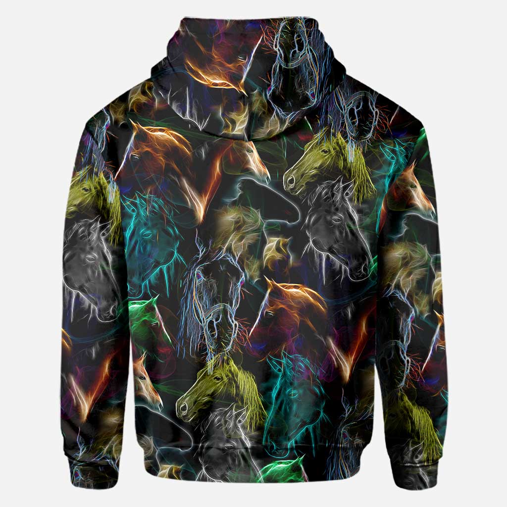 Neon Horse Fan - All Over T-shirt and Hoodie