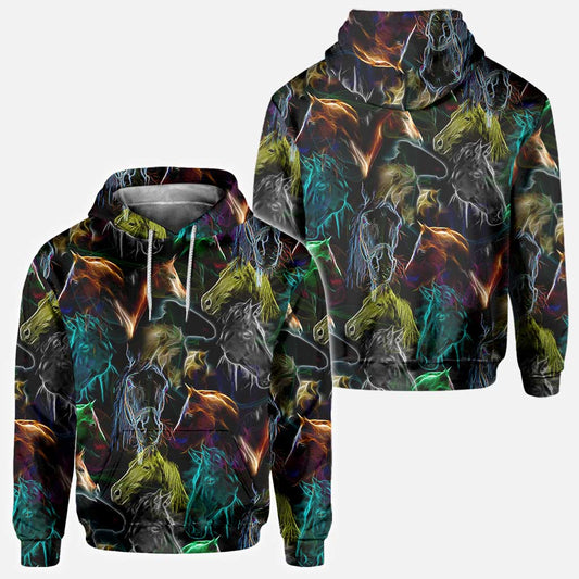 Neon Horse Fan - All Over T-shirt and Hoodie