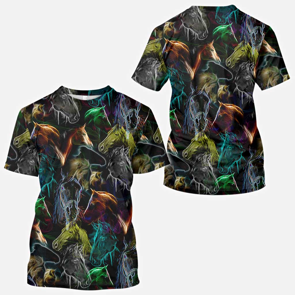 Neon Horse Fan - All Over T-shirt and Hoodie