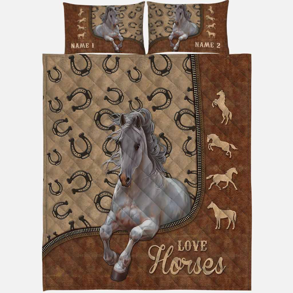 Love Horses - Personalized Quilt Set