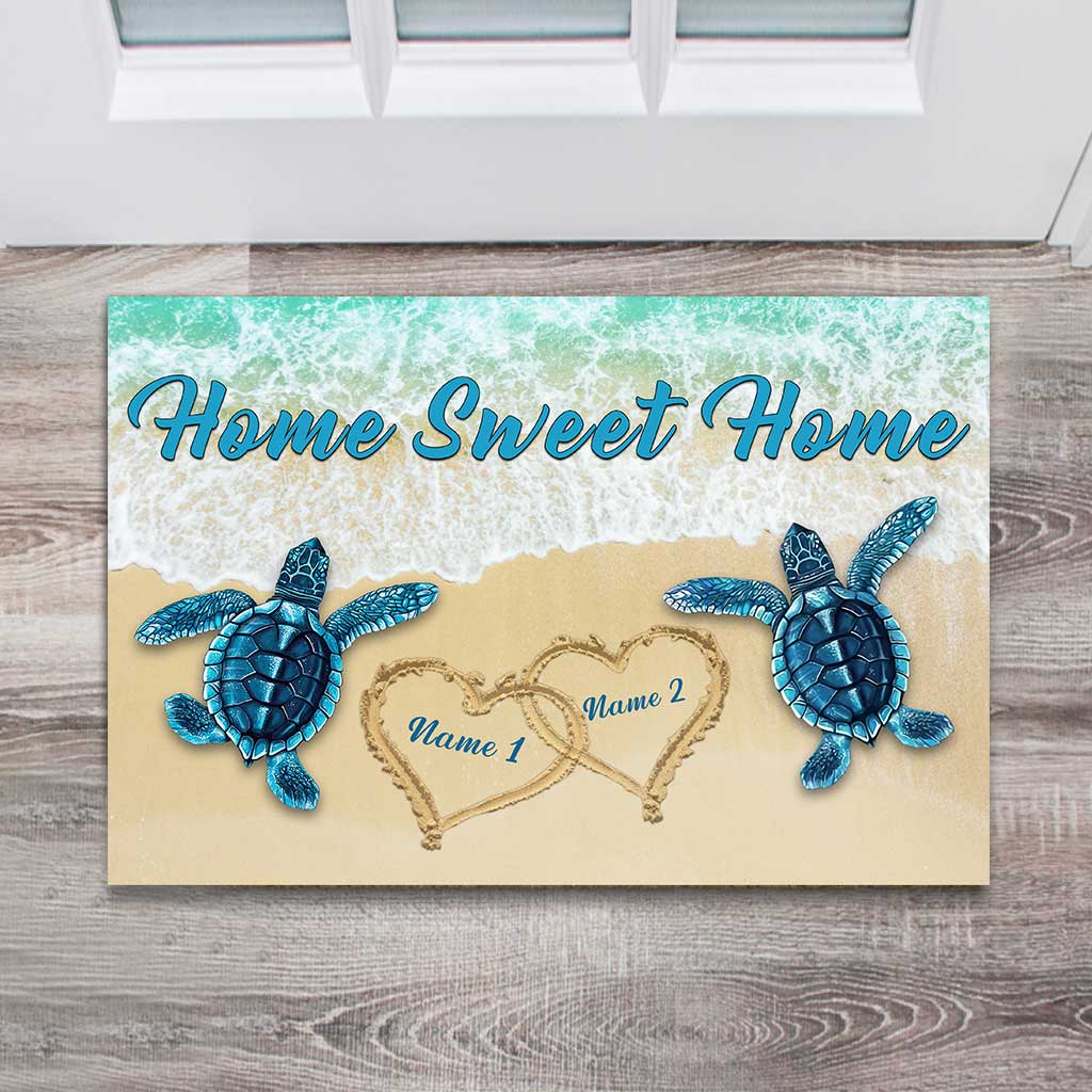 Home Sweet Home - Personalized Turtle Doormat