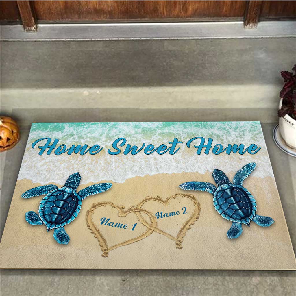 Home Sweet Home - Personalized Turtle Doormat