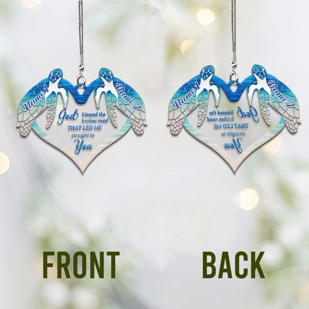 I'm Yours - Personalized Turtle Transparent Car ornament