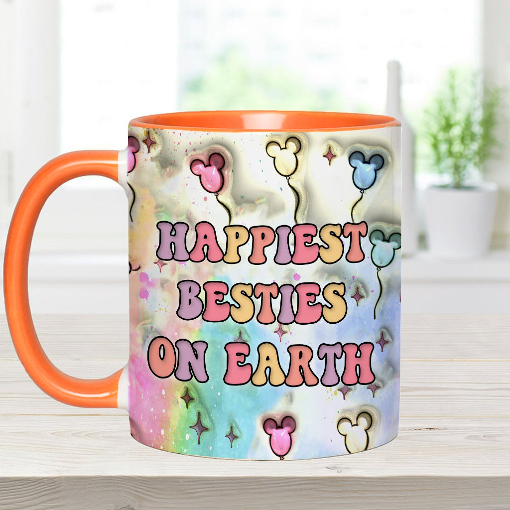 Happiest Besties On Earth - Personalized Bestie Accent Mug