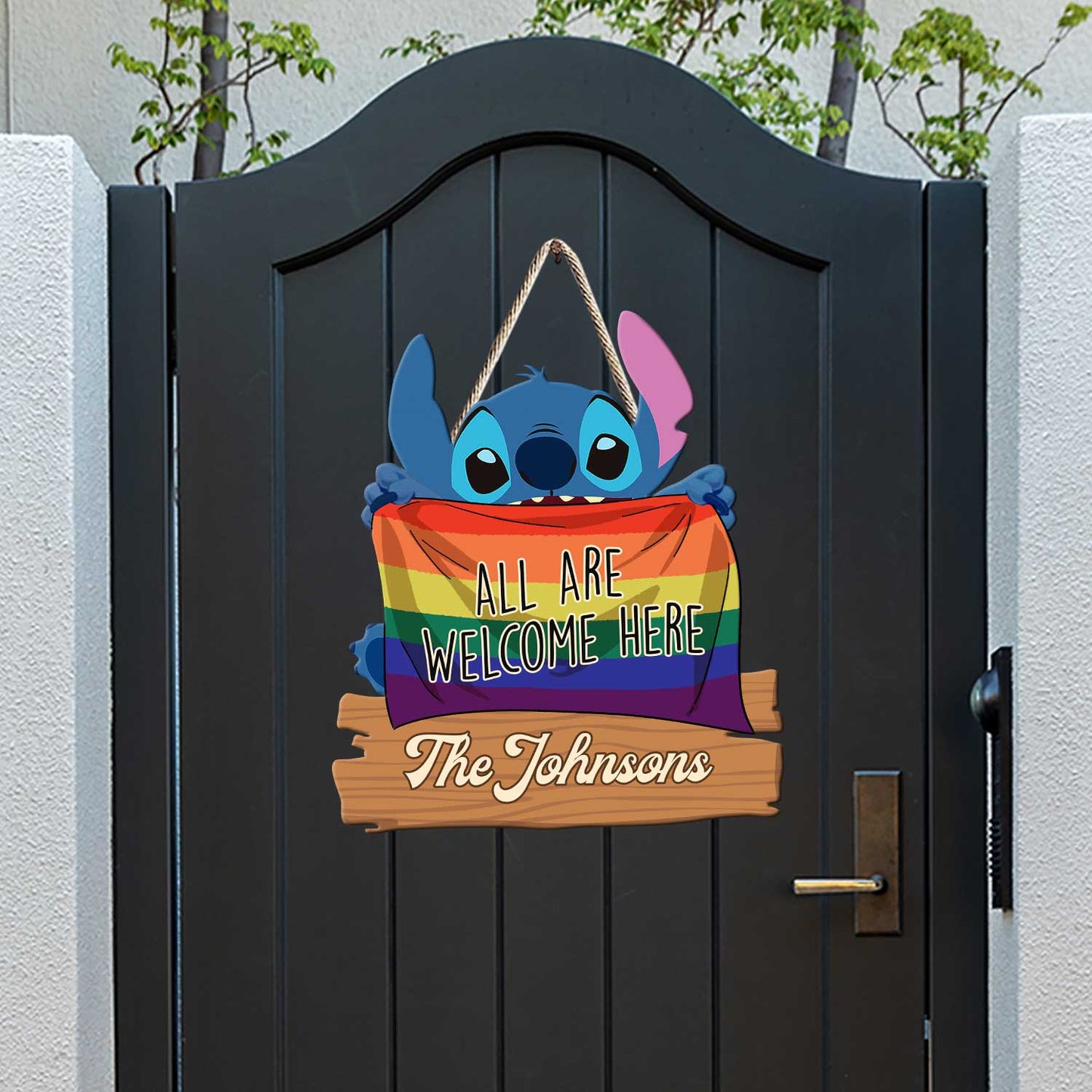 Hate Has No Home Here - Personalized LGBT Support Wood Sign