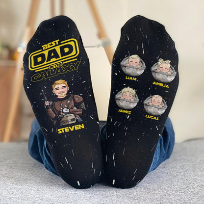 Best Dad In The Galaxy - Personalized The Force Socks