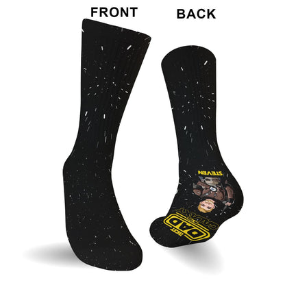 Best Dad In The Galaxy - Personalized The Force Socks