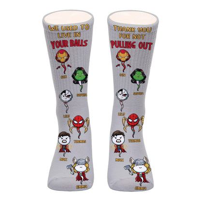 We Used To Live In Your Balls - Personalized Marvelous Universe Socks