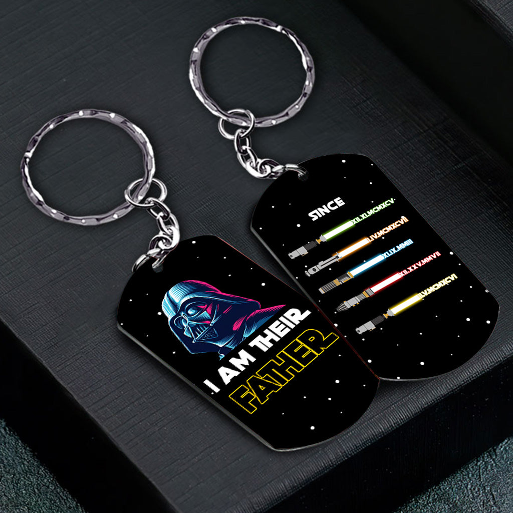 I Am Their Father - Personalized The Force Stainless Steel Keychain