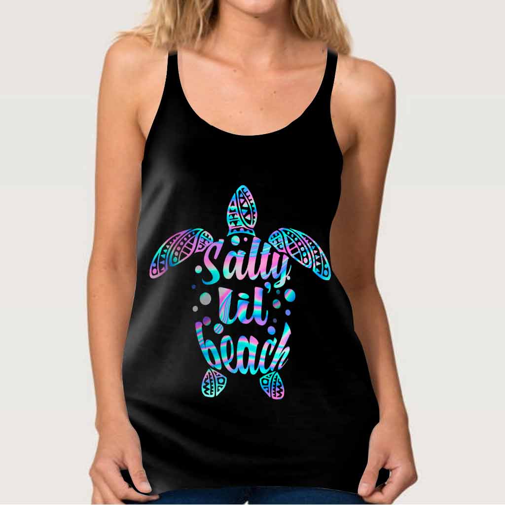 Salty LiL' Beach - Turtle Cross Tank Top