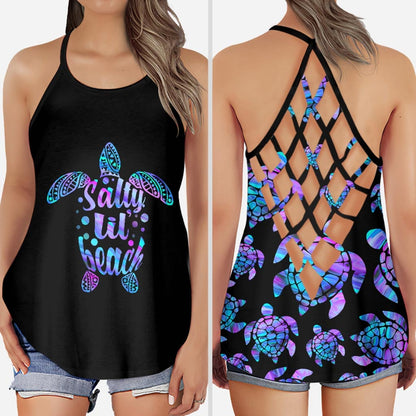 Salty LiL' Beach - Turtle Cross Tank Top