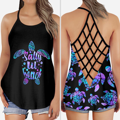 Salty LiL' Beach - Turtle Cross Tank Top