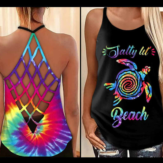 Salty Lil' Beach - Turtle Cross Tank Top