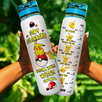 Stop Slacking Drink Your Water - Personalized Monster Trainer Water Tracker Bottle