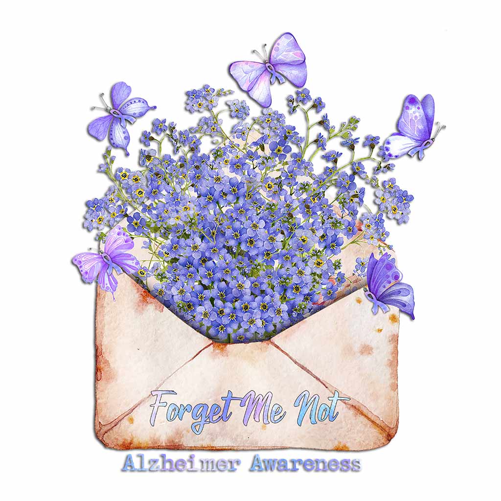 Forget Me Not - Alzheimer Awareness Decal Full