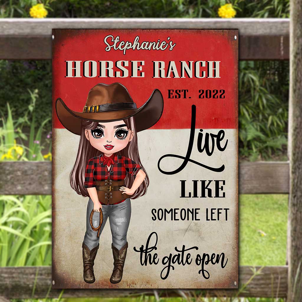 Horse Ranch - Personalized Horse Rectangle Metal Sign