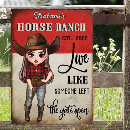 Horse Ranch - Personalized Horse Rectangle Metal Sign