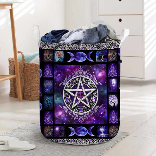 Witch Vibes Purple Pentagram - Laundry Basket