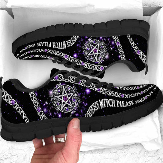 Witch Please Purple Pentagram - Personalized Witch Sneakers