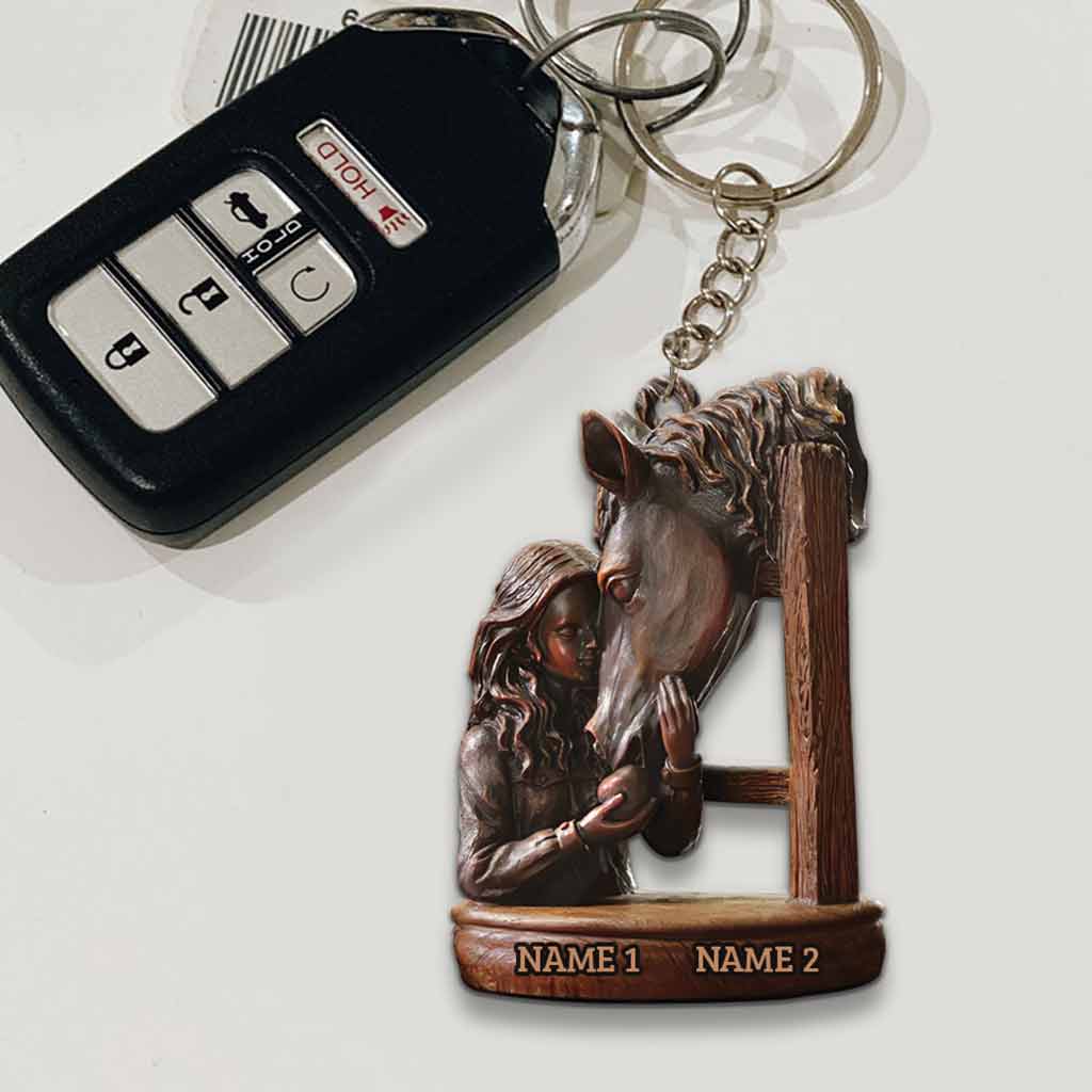 You're My Happy Place - Personalized Horse Keychain (Printed On Both Sides)